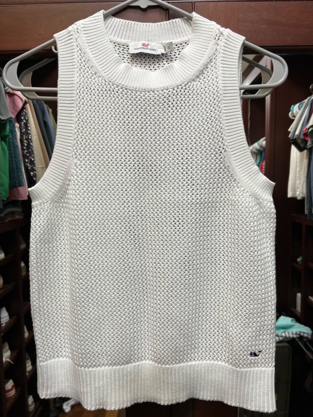 Vineyard Vines XS White Open-Knit Tank Top